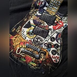 Rock and Roll Legends Band Guitar T-shirt Black Medium